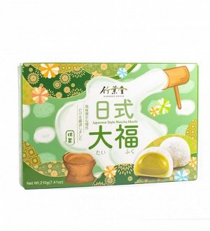 Японское рисовое пирожное  моти "Зеленый чай" 6  шт, 210