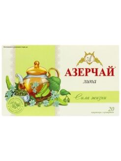 Чай Азерчай Сила жизни с липой , зеленый с конв 20 пак*24