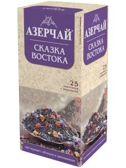 Чай Азерчай Сказка Востока  с яблоком и шиповником черн. байх.1,8гр. х25п х 24 к/к