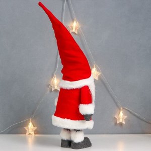 Кукла интерьерная "Дед Мороз в полосатых гетрах, красный" 80х24х14 см