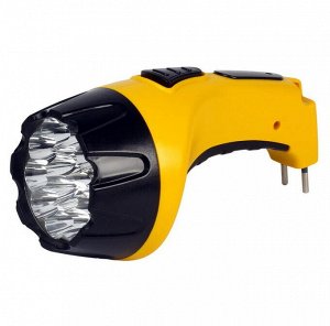 Аккумуляторный светодиодный фонарь 15 LED с прямой зарядкой Smartbuy, желтый (SBF-85-Y)