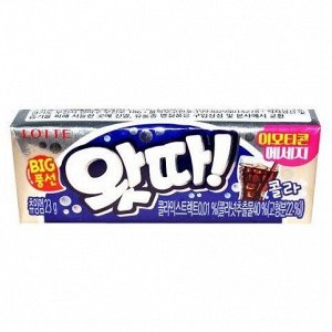 LOTTE Жевательная резинка  "WHATTA Big Bubble Gum Cola", вкус колы, 23 гр.