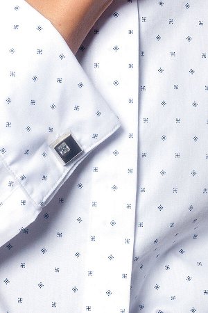 Классическая рубашка с актуальным манжетом под запонки, с запонками высокого качества в подарок.