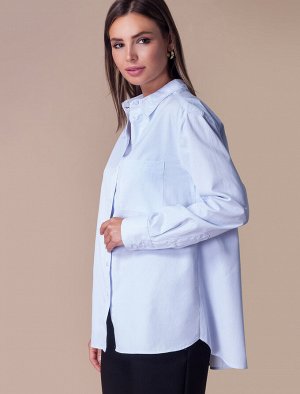 Блузка over-size в тонкую голубую полоску
