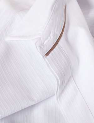 Блузка со спущенной проймой из ткани с фактурным плетением полоски
