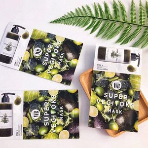 Осветляющая 2-х ступенчатая детокс-система  WONDER BATH SUPER VEGITOKS MASK PACK GREEN