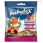 «BabyFox», мармелад жевательный с соком ягод и фруктов, 30 г