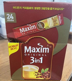 MAXIM кофе натуральный растворимый сублимированный 3в1 “Ориджинал” 24 стика по 12 грамм