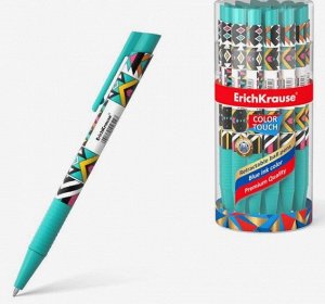 ERICH KRAUSE Ручка шариковая автоматическая ErichKrause ColorTouch Ornament, узел 0.7 мм, тонкое письмо, корпус Soft Touch, корпус с дизайном, чернила синие
