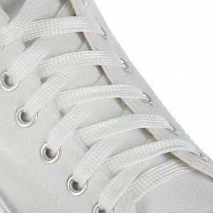 Шнурки для обуви, пара, плоские, 8 мм, 120 см, цвет белый