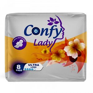 Прокладки гигиенические CONFY Lady ULTRA LONG, 8шт