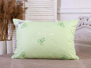 Подушка "Бамбук" тик 48*68 (550г)на молнии лебпух+бамбук,стег,лента,сумка(Н)