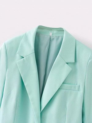 Женский пиджак на пуговице, цвет мятный