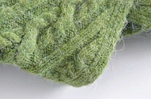 Женская кофта, узорная вязка, цвет зеленый