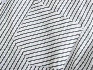 Женская комбинированная рубашка с имитацией кофты, принт "Полоска"