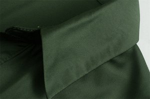 Женская блуза на пугоувицах, длинный рукав, цвет зеленый
