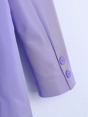 Женский пиджак на пуговице, цвет лавандовый