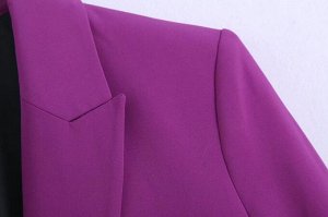 Женский пиджак на пуговице, цвет фиолетовый