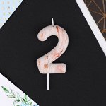Свеча-цифра в торт «2», мрамор