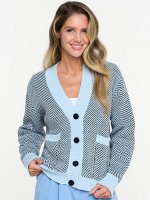 Кардиган женский 7232-14097        3200331/02 холодный голубой/антрацит
