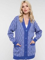 Кардиган женский 7232-14089   18-3945/5478 звёздная пыль/пыльная лаванда