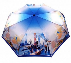 Зонт женский полуавтомат Романтик цвет Голубой меланж (DINIYA)