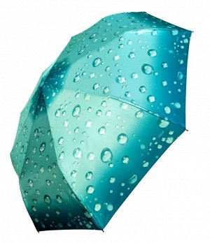 Зонт женский автомат Капли цвет Зеленый (DINIYA)