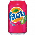 Газированный напиток со вкусом клубника и киви Fanta Strawberry Kiwi / Фанта Лимон 330 мл