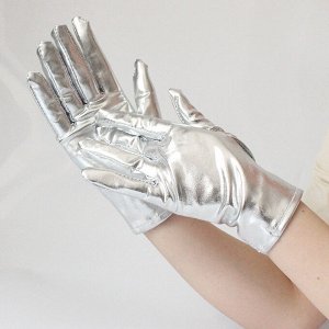 Перчатки серебристые короткие под латекс "Silver" (Wetlook Glossy)