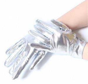 Перчатки серебристые короткие под латекс "Silver" (Wetlook Glossy)
