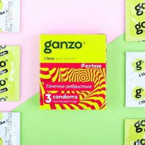 СИМА-ЛЕНД Презервативы «Ganzo» Extase, ребристые, 3 шт.