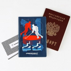 Обложка для паспорта "Хоккей", ПВХ