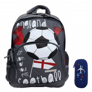 Рюкзак школьный Bruno Visconti "Футбол.Англия", 40 х 30 х 19 см, эргономичная спинка, пенал в подарок