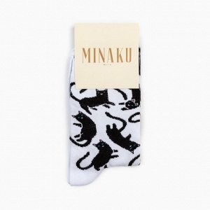 Носки MINAKU «Котики», цвет белый, (27 см)