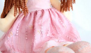 Кукла мягконабивная в сиреневом платье