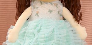Кукла мягконабивная в зеленом  платье