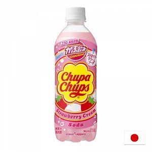 Gabunomi Chupa Chups Strawberry Cream Soda 500ml - Клубничная крем сода Габуноми Чупа Чупс