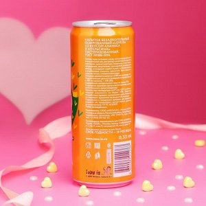 Вода газированная Love is, с ананасом и апельсином, 330 мл