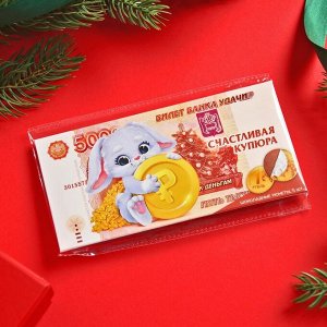Набор шоколадных монет «Счастливая купюра», 5 шт. x 6 г.