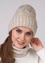 Шапка св.бежевый/люрекс серебро