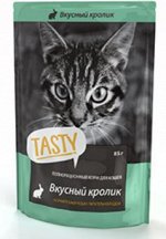 Tasty влажный корм для кошек Кролик в желе 85гр пауч