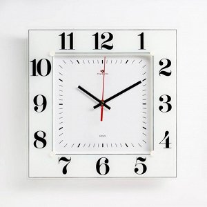 Часы настенные, серия: Классика, "Рубин", плавный ход, 31 х 31 см, белые