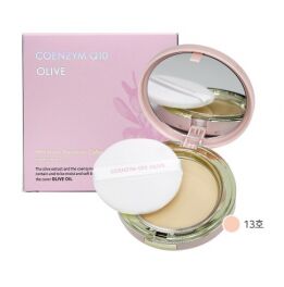 Enough  Матирующая пудра с коэнзимом Q10 и олива №13 (Светло-бежевый) Coenzyme Q10 Olive Moisture Two Way Cake SPF28/PA++, 20 гр