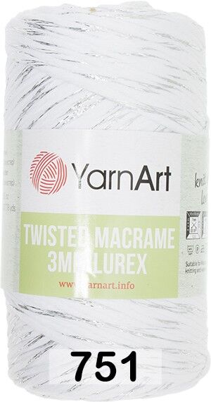 Пряжа Yarnart Macrame Twisted 3 Mm Lurex