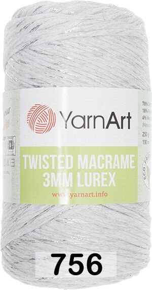 Пряжа Yarnart Macrame Twisted 3 Mm Lurex