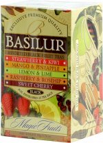 BASILUR. Ассорти Фрукты черный 50 гр. карт.пачка, 25 пак.