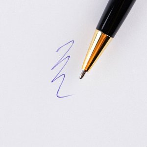 Ручка металл шариковая, синяя паста, 1 мм "Искусство"