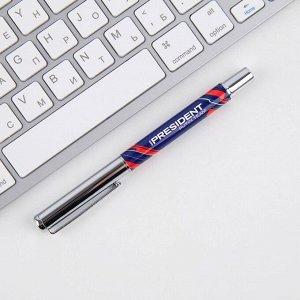 Ручка металл с колпачком «Спорт российский», фурнитура серебро, 1.0 мм