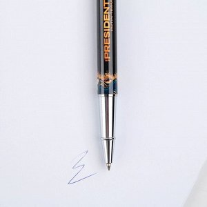 Ручка металл с колпачком "Достояние. Природа - лучший художник РОССИИ", фурнитура серебро,1.0 мм