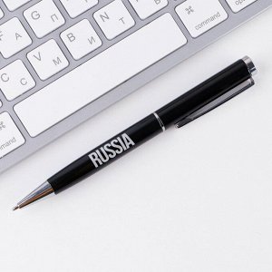 Ручка металл шариковая, синяя паста, 1 мм "Russia"